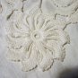 Hand crocheted large doily or table centerpiece pristine white flowers and grid hc1687