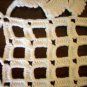 Hand crocheted large doily or table centerpiece pristine white flowers and grid hc1687