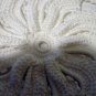 Hand crocheted large doily or table centerpiece pristine white flowers and grid hc1687