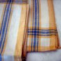 5 Classic linen casual napkins gold blue stripe borders Provence look vintage linens hc1689