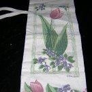 Pfaltzgraff cotton wine tote bag red tulips purple violets unused vintage linens hc1710