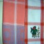 2 Color coordinated tea towels scarecrow and jacquard weave hc1714