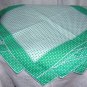 12 Star-studded cotton napkins unused green white vintage linens hc1716