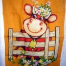 Dunmoy Irish linen towel smiling cow floral hat hanger hc1740