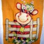 Dunmoy Irish linen towel smiling cow floral hat hanger hc1740