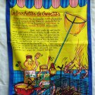 Les Brochettes de Crevettes recipe tea towel in French unused hc1744