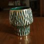 Eames era retro Italian red clay pottery vase or flower pot gold plated hc1750