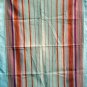Striped vintage linen tea towel orange pink red white hc1759