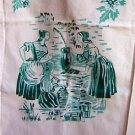 Heavy cotton twill towel peasant maids at the well vintage hc1793