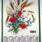 1984 Calendar towel Anemones daisies wheat lavender Zanker cotton hc1802