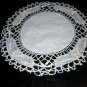 Ecru bobbin lace table mat with linen center vintage hc1809