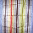 Large woven striped towel self fringe unused vintage hc1810