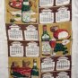 1979 Calendar tea towel linen vintage wine and delicacies hc1815