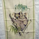 Koala bears linen tea towel designed by Ladelle vintage hc1819