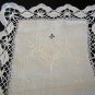 Victorian linen table runner bobbin lace antique 50 inches hc1833