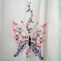 Antique hostess apron handkerchief linen embroidered butterflies hc1857