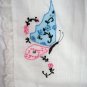 Antique hostess apron handkerchief linen embroidered butterflies hc1857