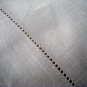 Antique white linen tablecloth monogrammed threadwork hem spotlesshc1861