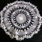 Lacy crocheted doily round vintage and fine ivory hc1866