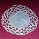 2 Tatted and linen doilies or mats tiny antique off white hc1881