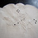 Victorian linen table mat butterfly Madeira embroidery hc1886