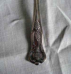 McGlashan Clarke Co silverplate spoon antique monogram hc1888