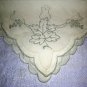 3 Antique embroidered linen napkins oak leaves posh hc1892