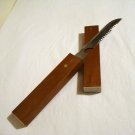 All purpose knife in wooden travel case stainless blade vintage hc1899
