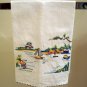 Cross-stitch embroidered hand or guest towel cotton vintage hc1908