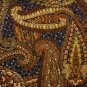 Oval cotton tablecloth shades brown floral leaves paisley vintage linens hc1929