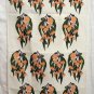 Flowering gum plant hand printed linen towel by Rodriguez vintage hc1935