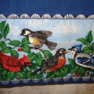 Chef style apron bird print trim and pocket vintage handmade hc1945
