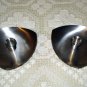 Pair stainless steel candle holders Danish modern style for thin tapers vintage hc1973
