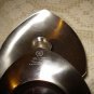 Pair stainless steel candle holders Danish modern style for thin tapers vintage hc1973