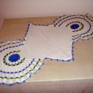 Antique long doily for buffet or long table Irish crochet roses hc1983