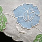 Applique and whitework on linen table mat centerpiece antique hc1992