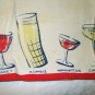 1950s Vintage linen towel cocktails not perfect hc1994