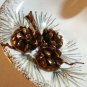 Vintage 3-D pinecone 3 section candy or condiment dish handle Japan hc2005