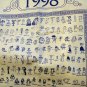 1998 Rome International School calendar towel stick figure students unused hc2053
