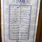 1998 Rome International School calendar towel stick figure students unused hc2053