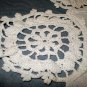 Antique jacquard linen table centerpiece crocheted medallion edge hc2073