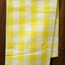 Linen cotton yellow white check tea or kitchen towel unused hc2074