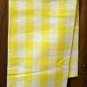 Linen cotton yellow white check tea or kitchen towel unused hc2074