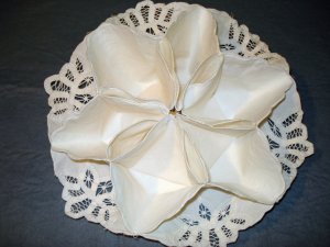 Battenburg lace trimmed cotton roll or bun cozy vintage linens hc2075