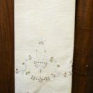 Antique Huck linen towel whitework embroidery eyelets spotless hc2083