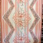 Art Deco dramatic tablecloth giant flowers lightning zags vintage linens  hc1255