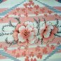 Art Deco dramatic tablecloth giant flowers lightning zags vintage linens  hc1255