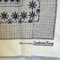 Sampler printed cotton tea towel Sanderson Kemp unused vintage linens hc2114