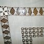 Victorian thread work white linen tablecloth threadwork antique linens hc2113