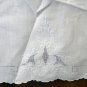 2 Victorian fine linen hand towels pale blue Madeira embroidery antique linens  hc2117